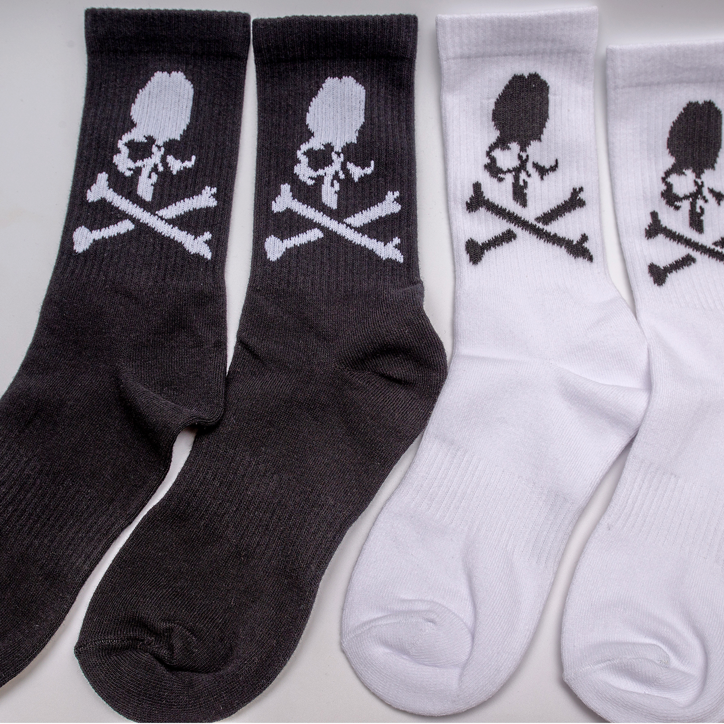 美式街头骷髅头中筒袜男女通用