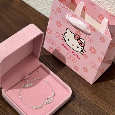 生日礼物Kitty猫纯银手链女日韩锁骨项链送女友闺蜜创意小众设计