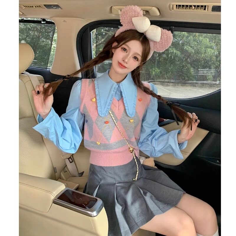 学院风jk制服套装女甜妹夏