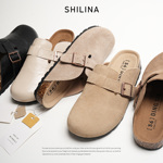 磨砂牛皮勃肯鞋复古一脚蹬软木底包头半拖鞋白色耐脏真皮厚底女