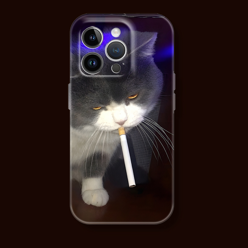 个性趣味蹦迪酷猫嚣张喵星人苹果iphone16promax适用15pro透明14minxs13全包防摔菲林软华为小米荣耀12手机壳