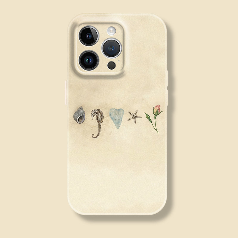 艺术复古贝壳海马海星图案苹果iphone17promax适用16pro透明15plus/xs/14全包菲林软壳华为小米荣耀13手机壳