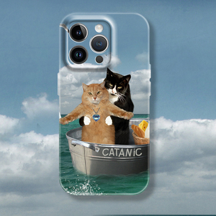 新款可爱趣味泰尼克号猫咪苹果iphone17promax适用15pro情侣14minxs13全包防摔菲林软硬华为小米荣耀16手机壳