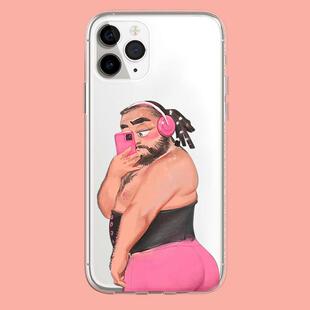 个性趣味搞笑恶搞油腻大叔自信自拍搞笑苹果16promax适用iphone14pro透明13min/xs15镜头全包xr软12min手机壳