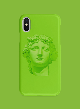 复古苹果17绿色艺术石膏头像适用iphone16promax15p硬壳xs手机壳