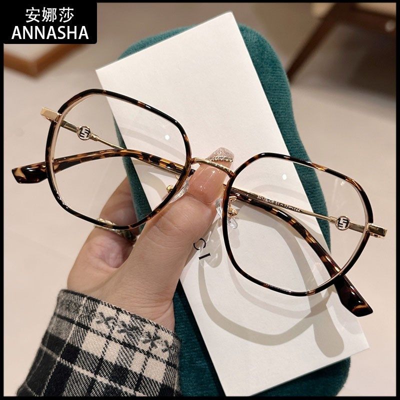 30129复古新款百搭多边形近视眼镜架女混批时尚防蓝光平光镜