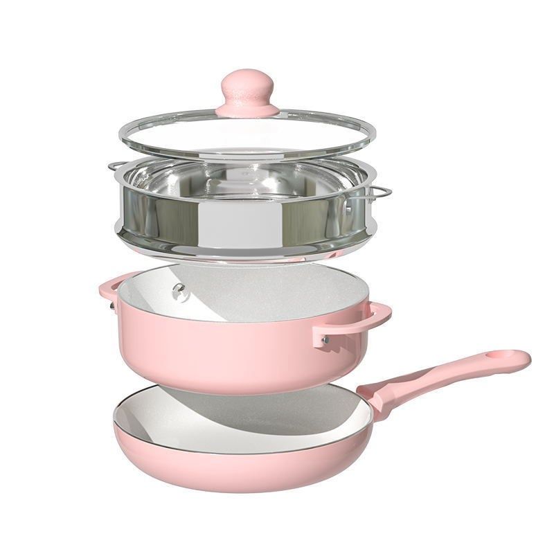 麦饭石平底锅陶瓷不粘锅煎锅宿舍汤锅单人锅套装电磁炉明火通用,厨房/烹饪用具,锅组套装,淘宝优惠券,粉丝福利购,淘宝优惠卷