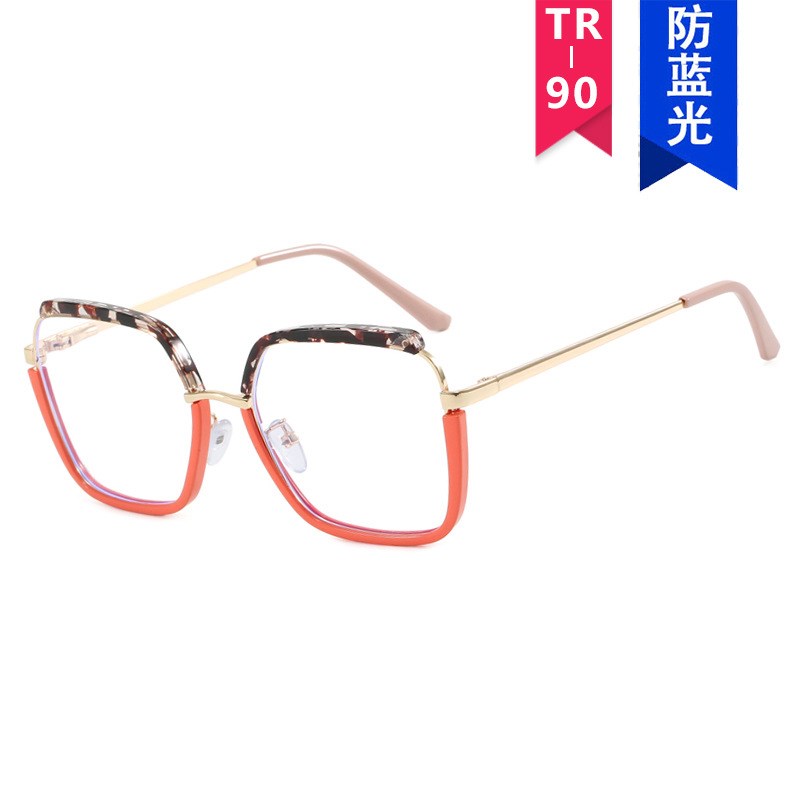 防蓝光方形近视眼镜框女大框平光眼镜可配度数同款ins素颜潮