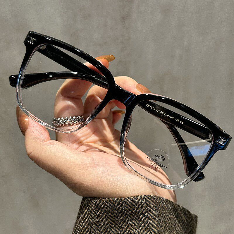 TR1318大方框韩系ins极简风近视眼镜男女百搭休闲渐黑平光镜