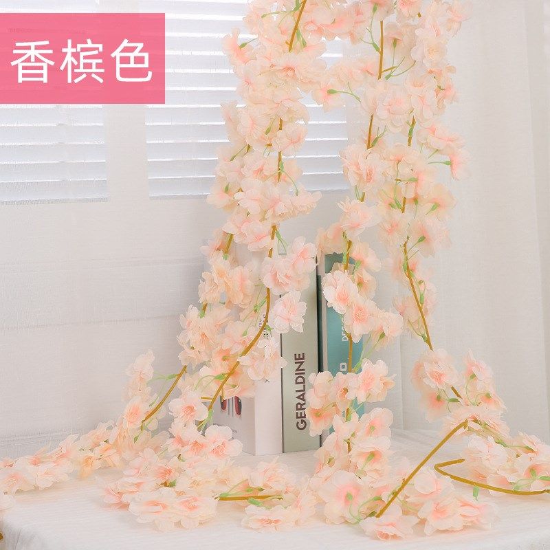 仿真樱花条假花藤条空调管道室内吊顶婚庆装饰塑料藤蔓条,鲜花速递/花卉仿真/绿植园艺,仿真绿植,淘宝优惠券,粉丝福利购,淘宝优惠卷