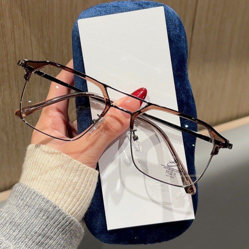 31111近视眼镜男潮可配有度数框女平光光学成品大框显瘦双梁潮多