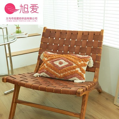 新款式簇绒流苏抱枕孟买褐靠枕靠垫多尺寸庭院阳台