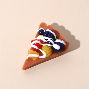 仿真迷你水果披萨冰箱贴仿真樱桃蓝梅蛋糕橱窗摆件美食pizza玩具