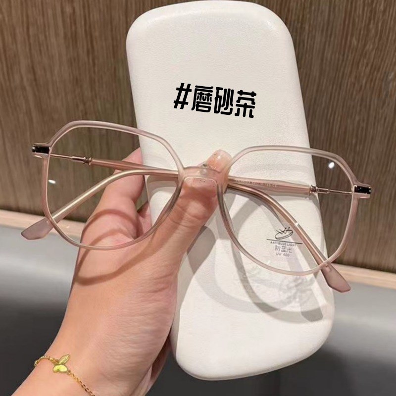 39003ins风透明眼镜近视女可配度数大框显脸小素颜神器多边形眼镜