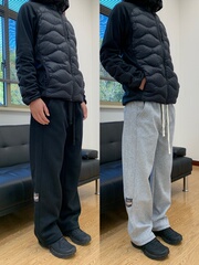 07QWER 秋冬季加绒加厚休闲裤潮情侣宽松直筒阔腿长裤子通勤百搭