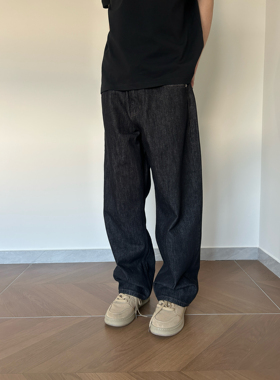 07QWER 春秋百搭黑色原牛口袋刺绣简约宽松韩版百搭小众个性设计