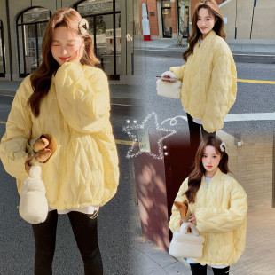 7330小鸡黄菱格短款 轻薄90羽绒服P275控418