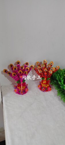 闽歌手工串珠diy拜佛拜拜五果花粿花妈祖牡丹凤凰孔雀点缀材料包