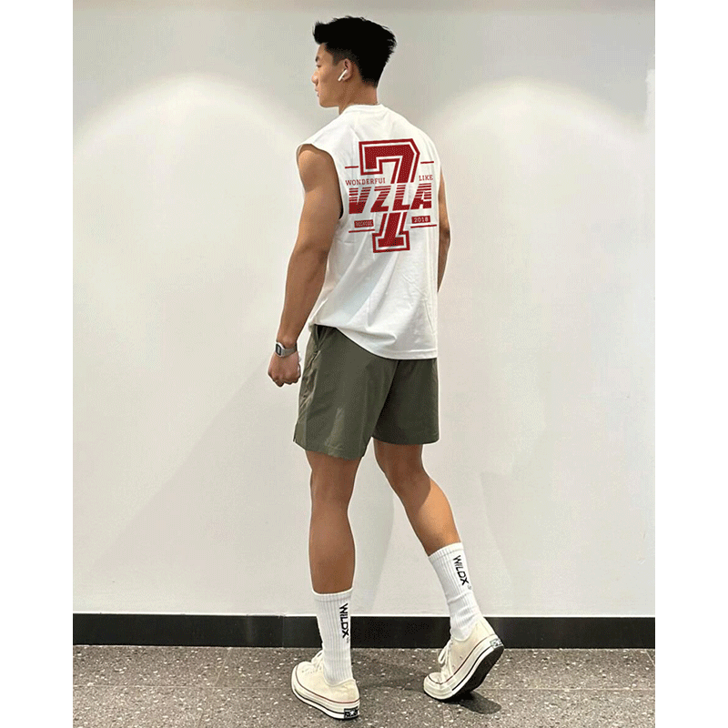 美式潮牌纯棉外穿坎肩背心男款夏