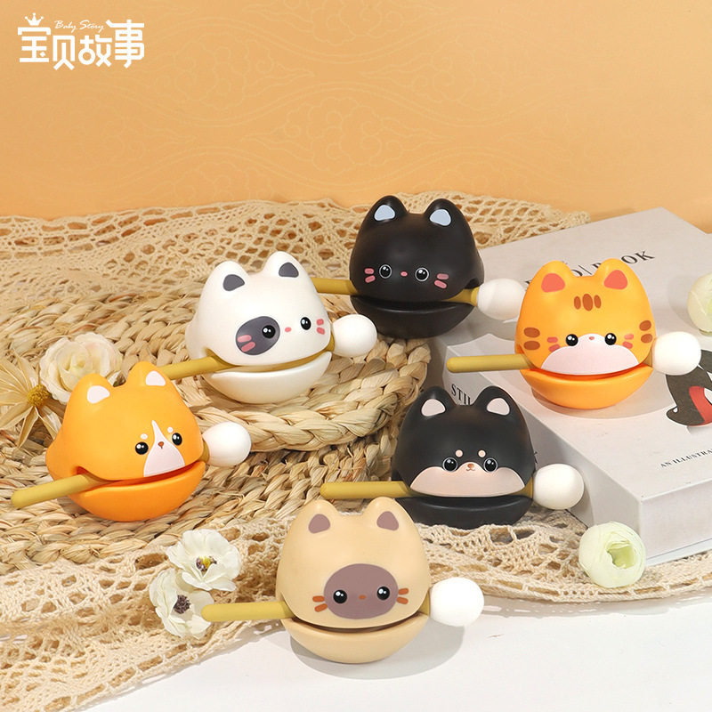 解压小木鱼摆件办公桌面情绪治愈好物可爱佛系木鱼敲打小礼物女生