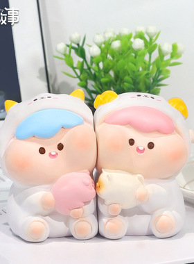 贴贴情侣树脂小摆件送人创意礼品