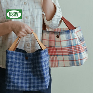 饭盒包手提袋便当袋手提包上班族饭袋便当包菜篮子包老粗布水桶包