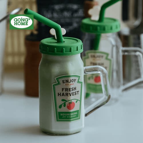 【粉嫩少女心】玻璃吸管杯果汁杯