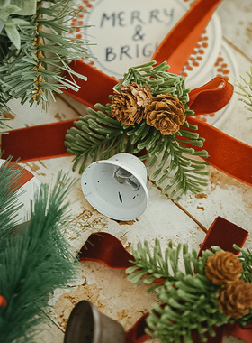 圣诞节蝴蝶结松果铃铛挂饰圣诞树装饰小挂件christmas decoration