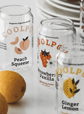 GOING HOME原创高颜值易拉罐透明耐高温玻璃水杯可乐雪碧杯子