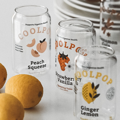 易拉罐透明耐高温夏季玻璃水杯