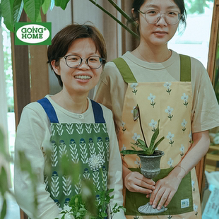 围裙上班专用小个子洋气夏季薄款防水花艺背带可调节肩带后背交叉