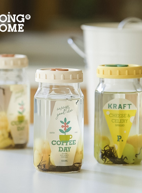 GOING HOME硅胶吸管高硼硅玻璃水杯高颜值女生大容量透明杯子