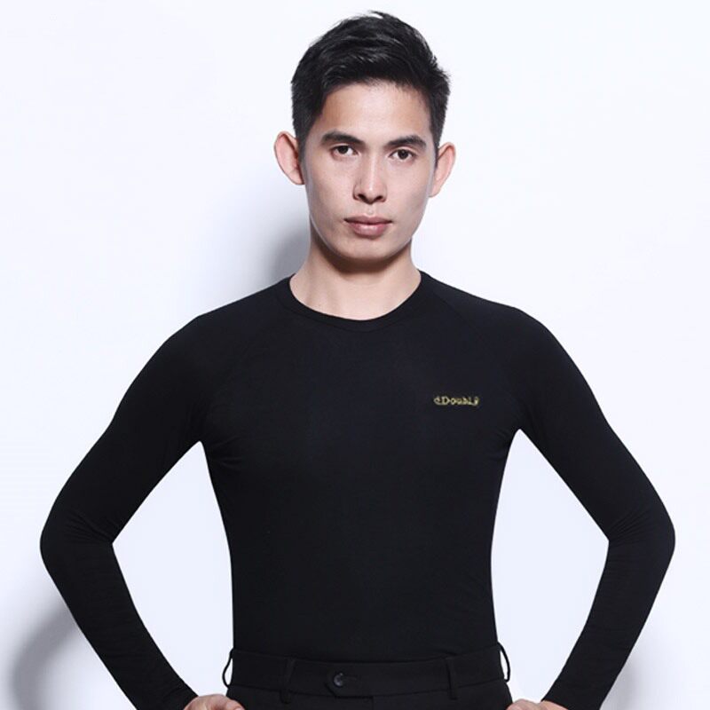 丹宝罗秋季摩登舞上衣长袖圆领男士练功舞服拉丁舞广场华尔兹舞衣