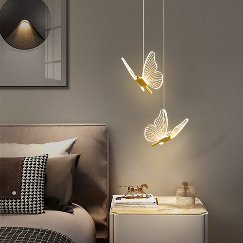 简约现代蝴蝶小吊灯卧室床头