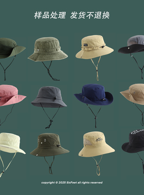 6-4渔夫帽样品处理款~不退换~牛仔帽子女大檐防晒户外钓鱼登山男
