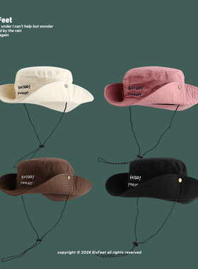 SixFeet日系简约渔夫帽男女百搭夏天户外钓鱼防晒遮阳帽登山帽子