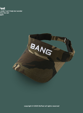 SixFeet迷彩防晒帽子男女ins网红款无顶棒球帽户外登山骑行空顶帽