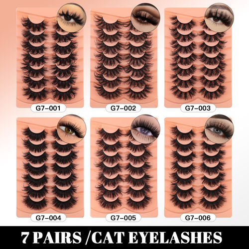 7 pairs of mink fur, thick curly glue, water eyelashes睫毛