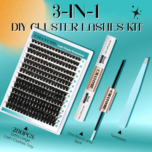 240 clusters D-curved false eyelashes, thick curled 10-18mm