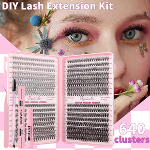 thick eyelashes假睫毛 640 curved false clusters curled
