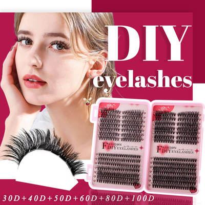 532 clusters of false eyelashes naturally thick D-curve睫毛