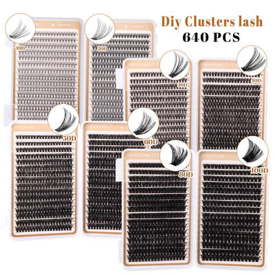 640 Cluster 10D100D Curved False Eyelash Extension Set假睫毛