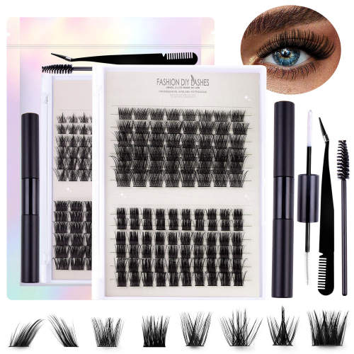 D Curve False Eyelash Slant Flying Style with Adhesive Set