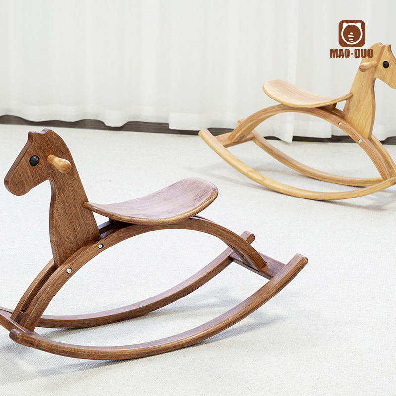 摇摇马木质曲面玩具生日礼物