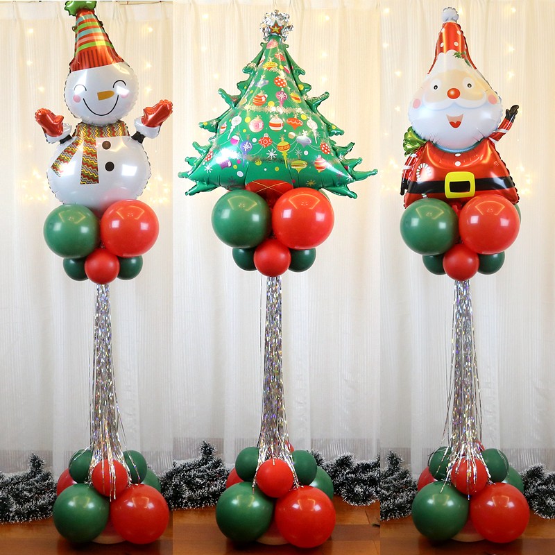 气球立柱圣诞装饰品店面气氛装扮