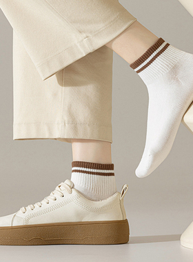 大码短筒袜子女纯棉透气不掉跟38-43码40船袜41中筒低帮运动条纹