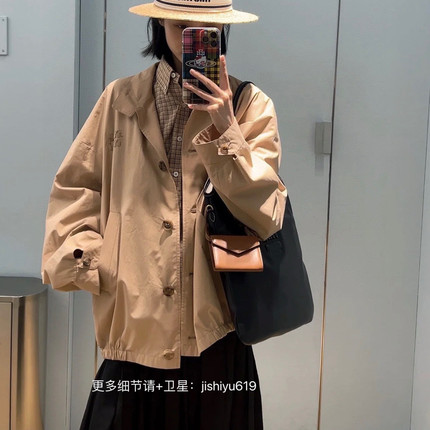 正确版本天花板24SS mumu棕色咖色夹克外套 休闲极简风