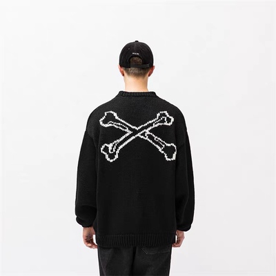 Sunken/WTAPS ARMT/SWEATER/POLY.X3.0骨头圆领针织宽松毛衣 22AW