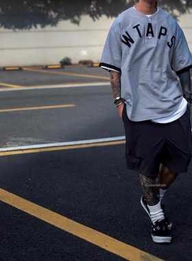 WTAPS LEAGUE COTTON日系宽松休闲短袖衬衫棒球衫开衫22SS