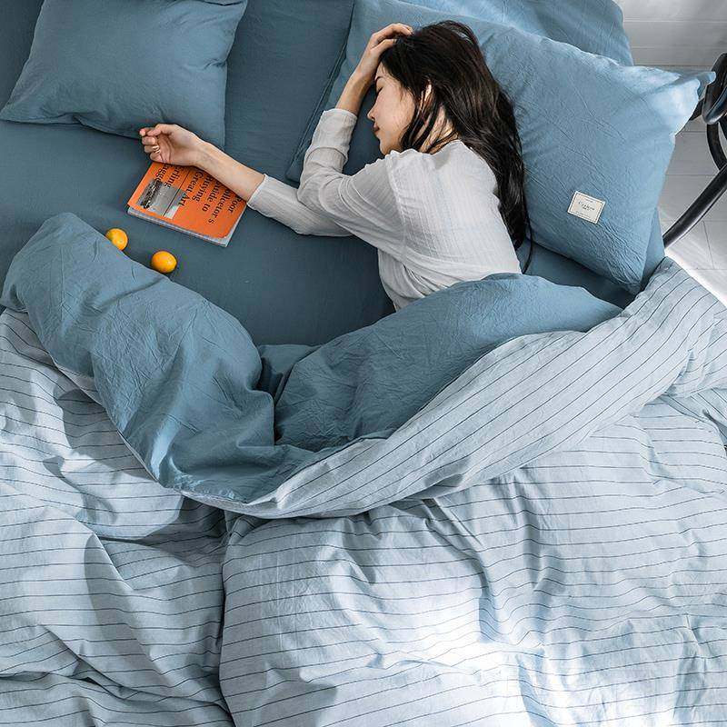 高档简ins风被纯棉水约洗棉床单床笠款床全上四件套罩棉床品被套,床上用品,床品套件/四件套/多件套,淘宝优惠券,粉丝福利购,淘宝优惠卷